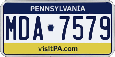 PA license plate MDA7579