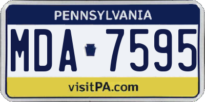 PA license plate MDA7595