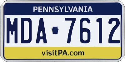 PA license plate MDA7612