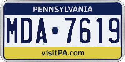 PA license plate MDA7619