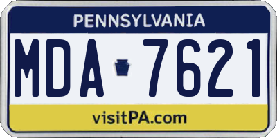 PA license plate MDA7621