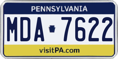 PA license plate MDA7622