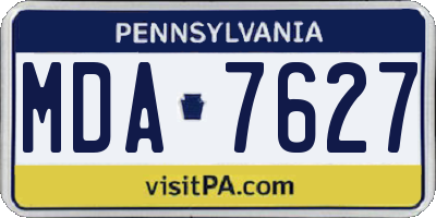 PA license plate MDA7627