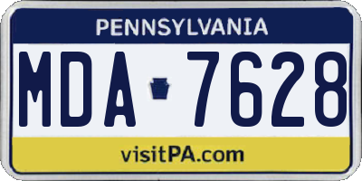 PA license plate MDA7628