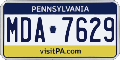 PA license plate MDA7629