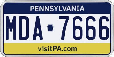 PA license plate MDA7666