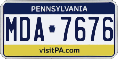 PA license plate MDA7676