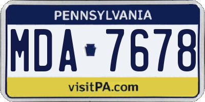 PA license plate MDA7678