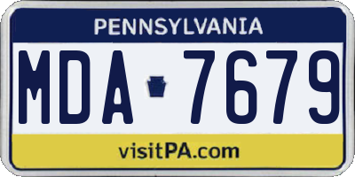 PA license plate MDA7679