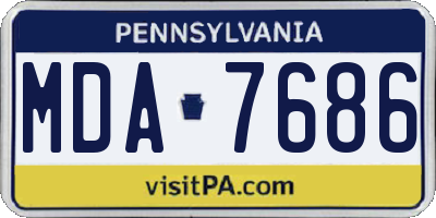 PA license plate MDA7686