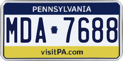 PA license plate MDA7688