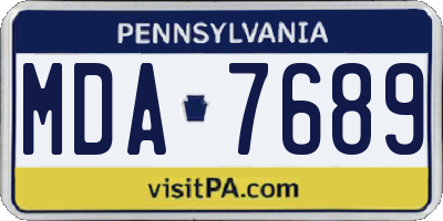 PA license plate MDA7689