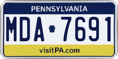 PA license plate MDA7691