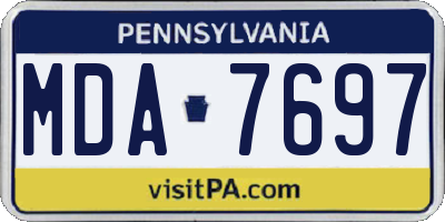 PA license plate MDA7697
