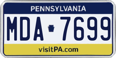 PA license plate MDA7699