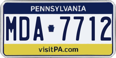 PA license plate MDA7712
