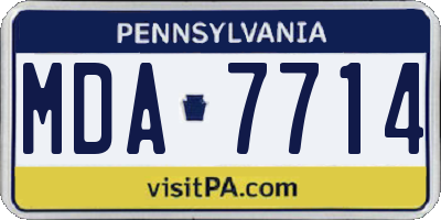 PA license plate MDA7714