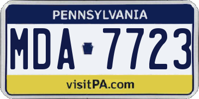 PA license plate MDA7723