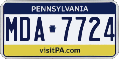 PA license plate MDA7724