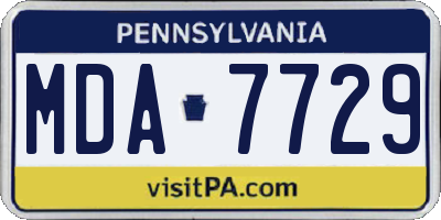 PA license plate MDA7729