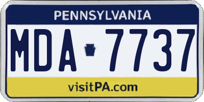 PA license plate MDA7737