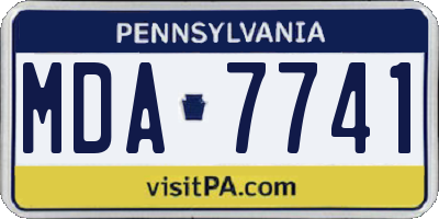 PA license plate MDA7741
