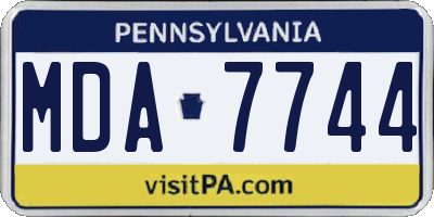 PA license plate MDA7744