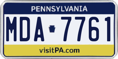 PA license plate MDA7761