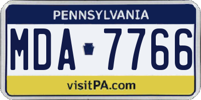 PA license plate MDA7766