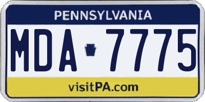 PA license plate MDA7775