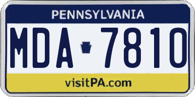 PA license plate MDA7810