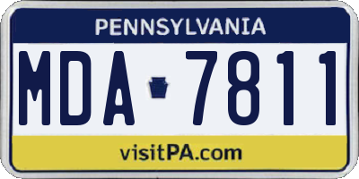 PA license plate MDA7811