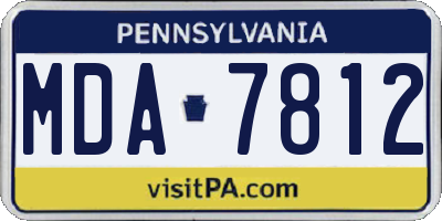 PA license plate MDA7812