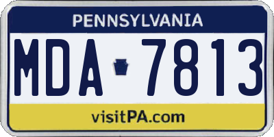 PA license plate MDA7813