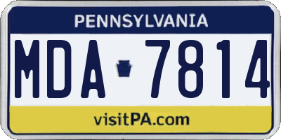 PA license plate MDA7814
