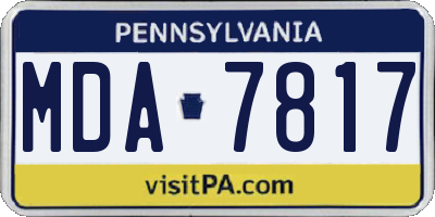PA license plate MDA7817