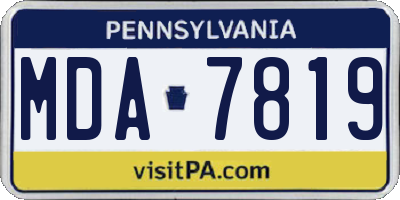 PA license plate MDA7819