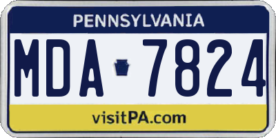 PA license plate MDA7824
