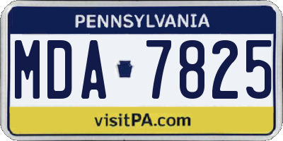 PA license plate MDA7825