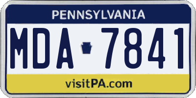 PA license plate MDA7841