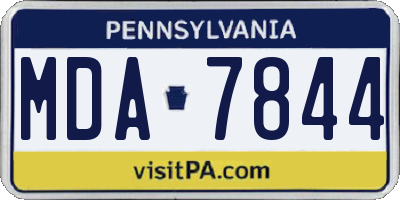 PA license plate MDA7844
