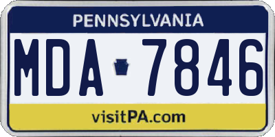 PA license plate MDA7846