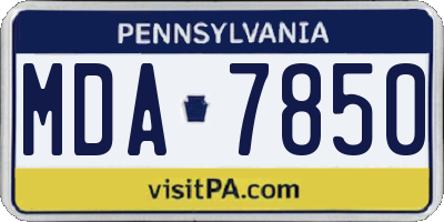 PA license plate MDA7850