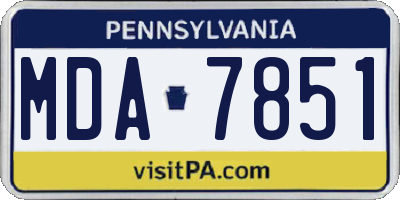 PA license plate MDA7851