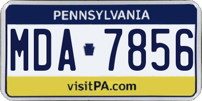 PA license plate MDA7856