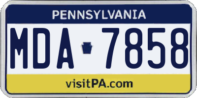 PA license plate MDA7858