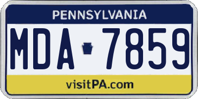 PA license plate MDA7859