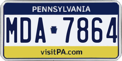 PA license plate MDA7864