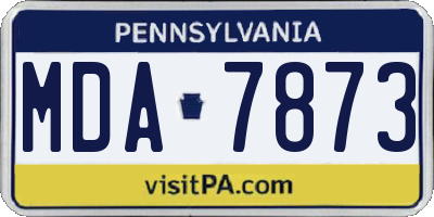 PA license plate MDA7873