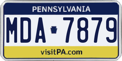PA license plate MDA7879